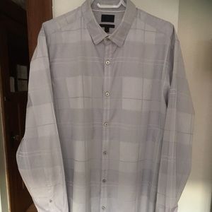 BANANA REPUBLIC Men Slim Leggiuno Italy Cotton Long Sleeve Dress Shirt XL